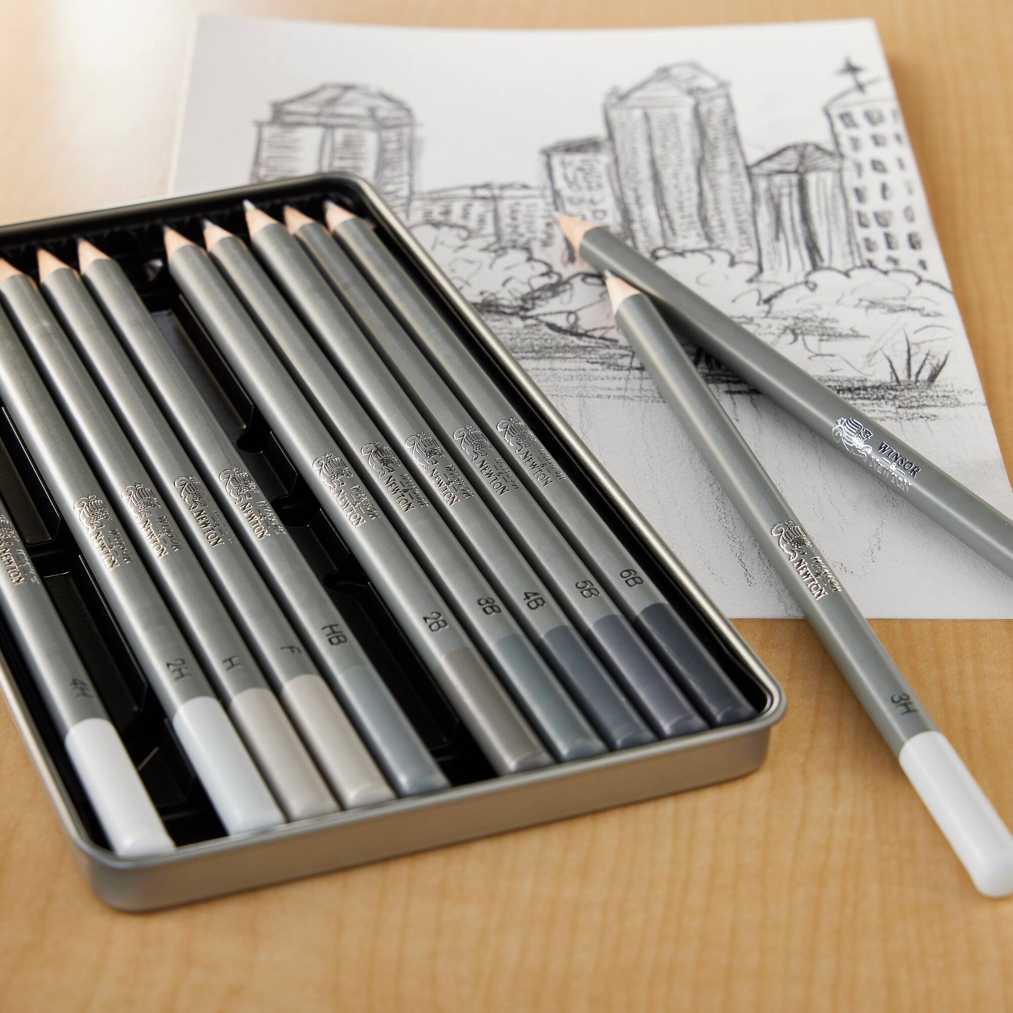 6 Packs: 12 ct. (72 total) Winsor & Newton™ Studio Collection™ Graphite Pencil Tin Set